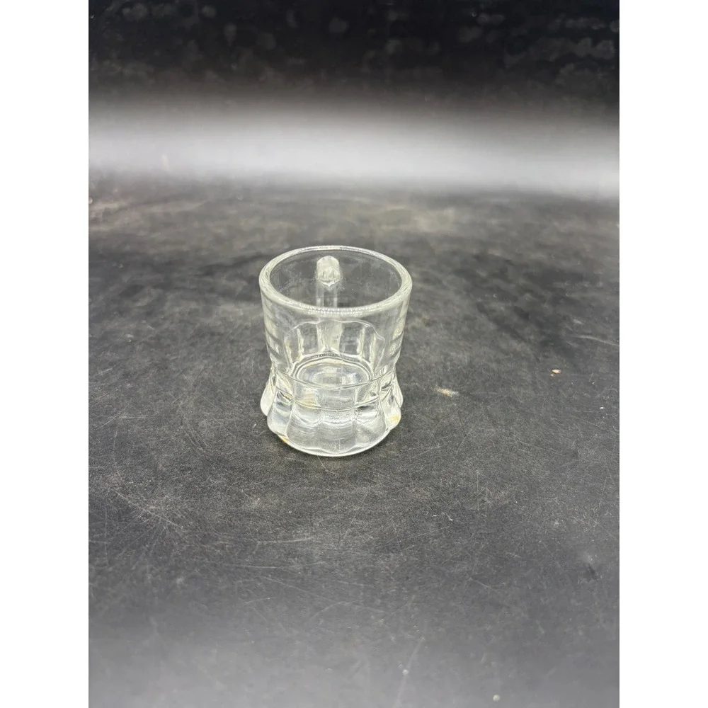 Vintage Clear Glass Miniature Beer Mug Shot Glass Paneled Stein Design 2 Inch